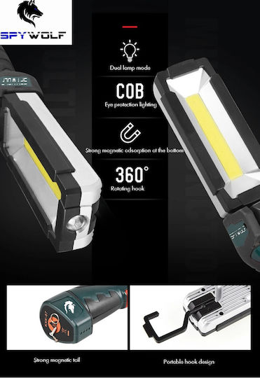 Spywolf Rechargeable Work Light with Extension Cord LED with Brightness up to 6000lm