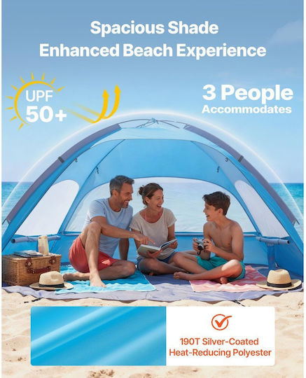 Vevor Strandszene für 3 Personen Blau