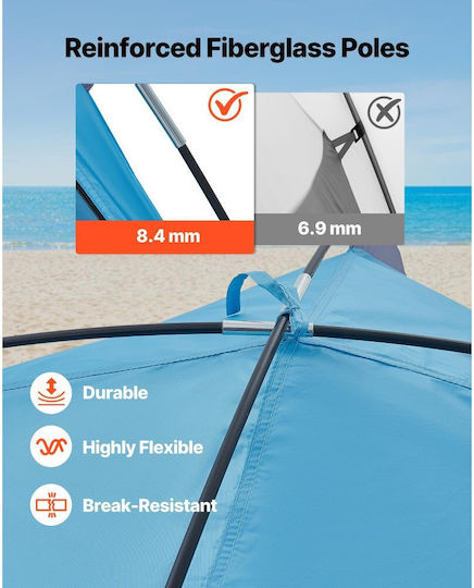 Vevor Strandszene für 3 Personen Blau