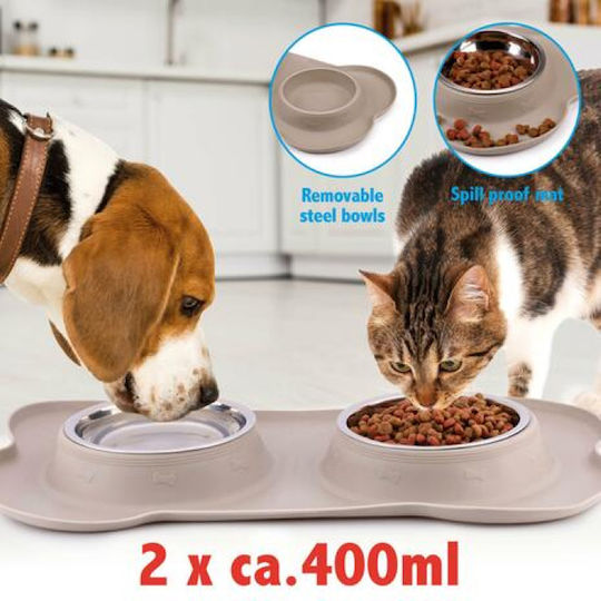 Pet Treatment Μπολ Φαγητού για Σκύλο & Γάτα Σιλικόνης 2 x 400ml