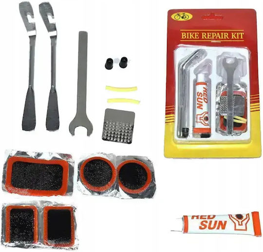 Bicycle Tube Repair Kit Patches Glue And Tools Complete Emergency Set