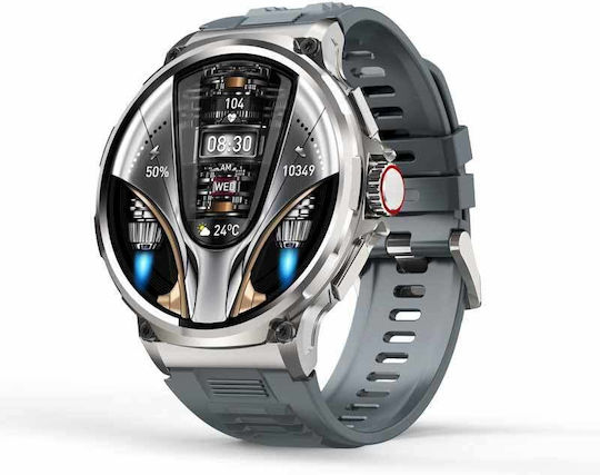 North Edge V69 Titanium 52mm Smartwatch Cu Pulsometru (Gri - Large)