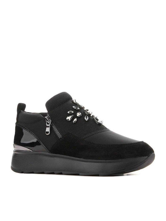 D Gendry Γυναικεία Slip-On Δερμάτινα Μαύρα