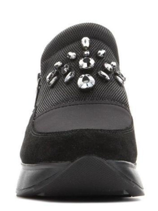D Gendry Γυναικεία Slip-On Δερμάτινα Μαύρα