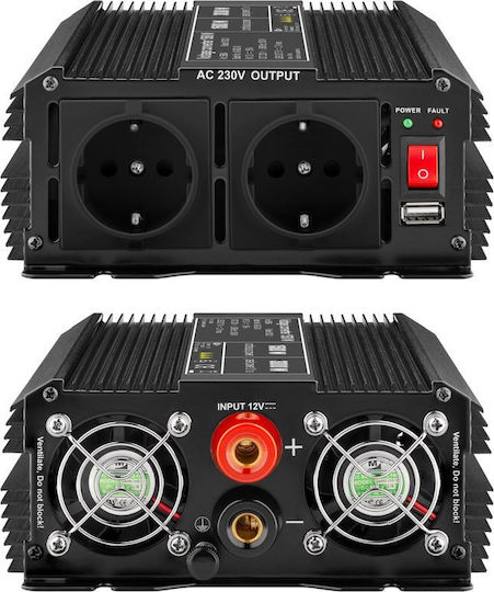 Goobay Inverter Αυτοκινήτου 1500W για Μετατροπή 12V DC σε 230V AC με 1xUSB