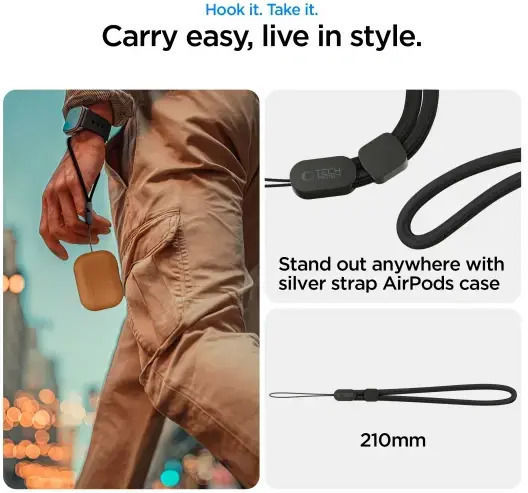 Tech-Protect Naturalfit Case Leather in Brown color for Apple AirPods Pro 3