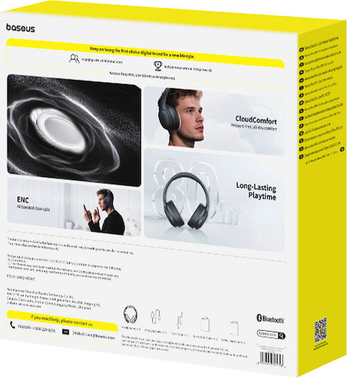 Baseus Bass BH1 Lite Kabellos / Kabelgebunden Über Ohr Kopfhörer mit 80 Stunden Betriebszeit Schwarz