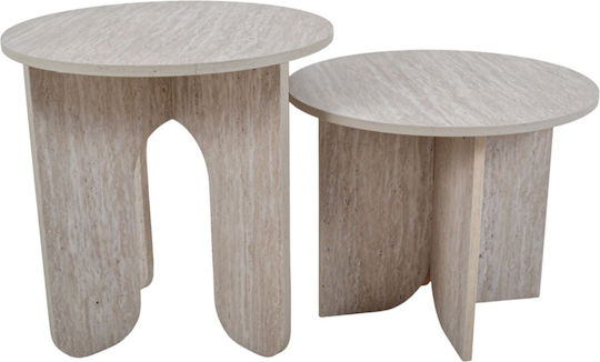 Runder Beistelltisch Beige M50xL50xH40cm