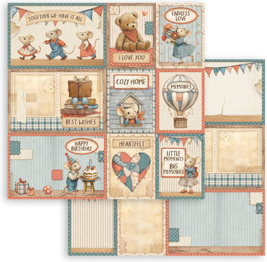 Хартиени Скрапбукинг Листа 10 Бройки 30.5×30.5см Stamperia Family