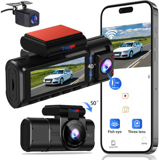 Taggo Σετ Κάμερα DVR Αυτοκινήτου 4K με Οθόνη Wi-Fi & Κάμερα Οπισθοπορείας