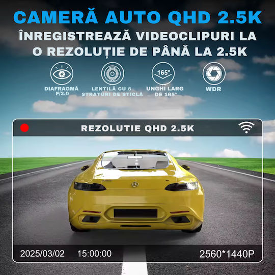 Taggo 1440P Windshield Car DVR with Adhesive Tape