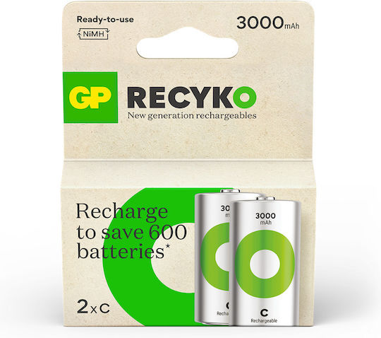 Genius Pack Επαναφορτιζόμενες Μπαταρίες C Ni-MH 3000mAh 1.2V 2τμχ