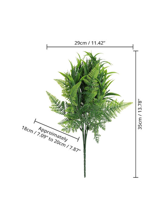 Set 6 Belle Vous Plante Artificiale 35 × 29 Cm Frunze De Ferigă Aspect Natural Material Plastic Rezistent La UV Decorațiune Interioară Exterioară Verde