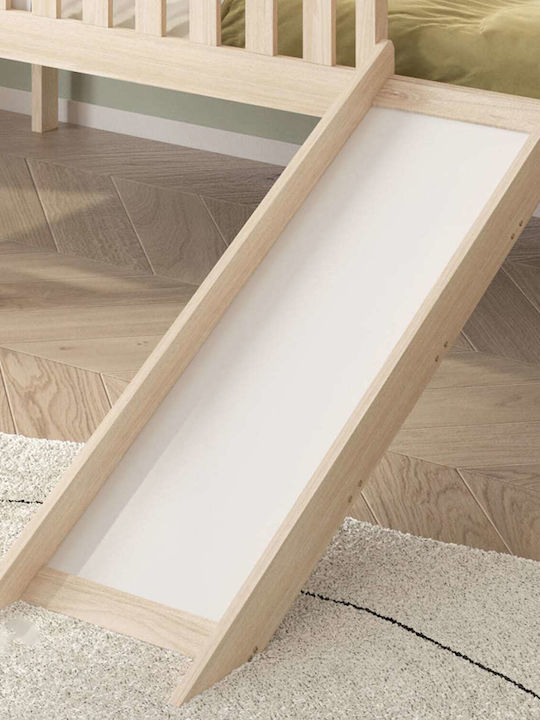 Kinderbett Hochbett Einzel mit Matratze Beiges 90x190cm