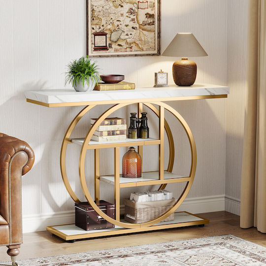 Konsole White/gold Marble Imitation L105xB30xH80cm