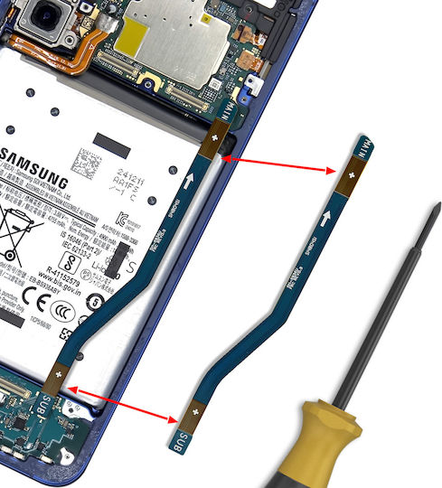 Clappio Frc Гъвкав Кабел Galaxy S25 Плюс Основна Платка Към Заряден Конектор В Синьо