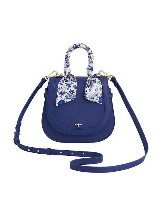 Leder Damentasche Schultertasche Blau