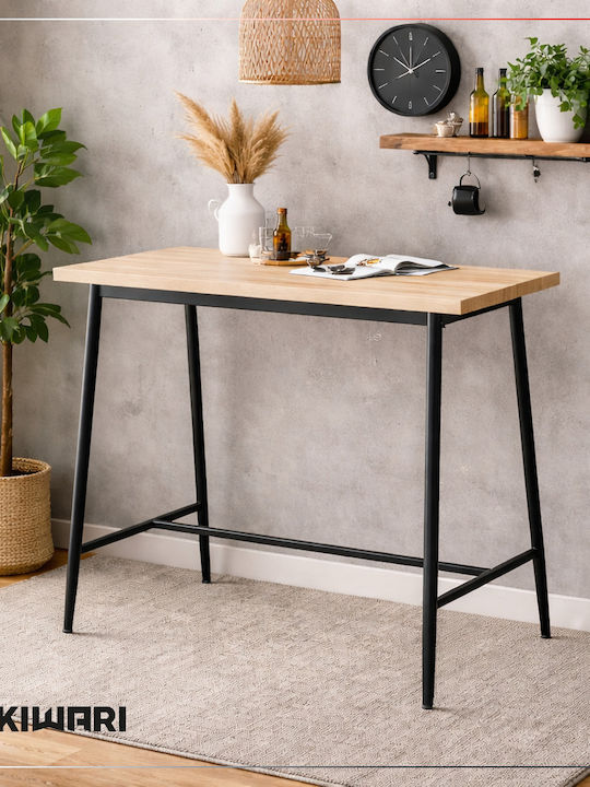 Tisch Speisesaal Holz mit Metallgestell 115x65x108cm