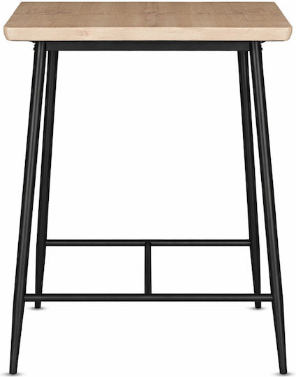 Aven Masă Bar Din Lemn Cu Ramă Metalică Neagră/Stejar 115x65x108cm