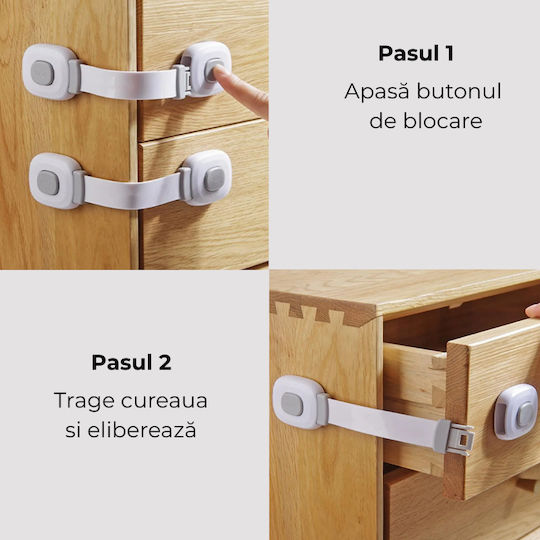 Kidizi Siguranță pentru dulap și sertar din Plastic 4buc
