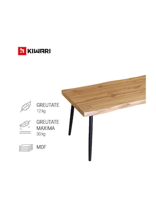 Kaffeetisch Zentral Daro aus Massivholz Schwarz M120xB60xH45cm