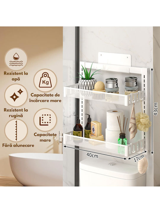 Inco An der Wand montiert Badezimmerregal Metallisch 40x17x43cm Gray