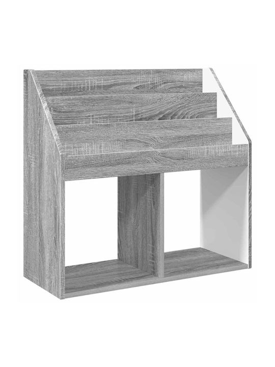 Kids Wooden Bookcase Gray 72.5x29.5x69cm