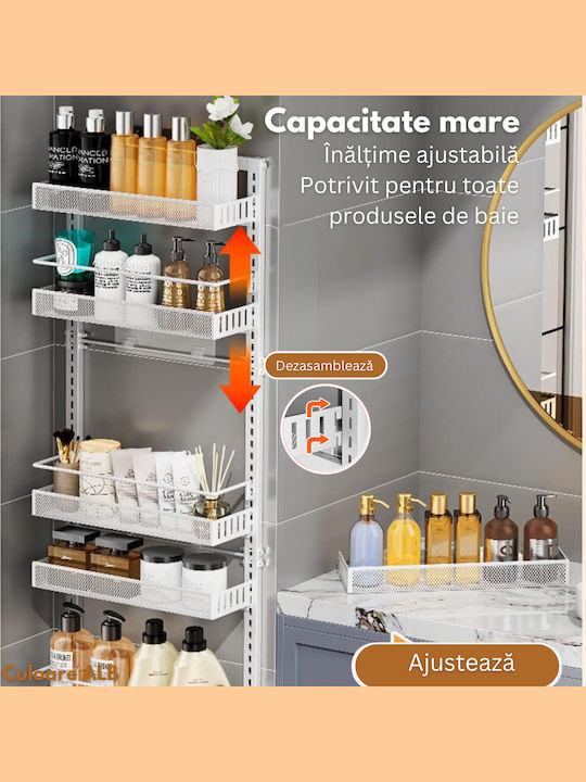 Inco Wall Mounted Bathroom Shelf Metallic with 4 Shelves 40x17x86cm Gray
