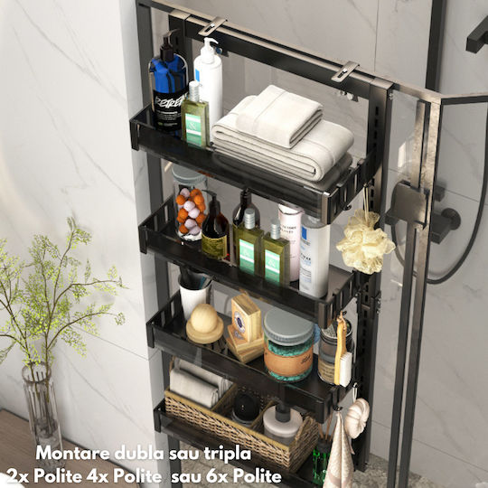 Inco Montat pe perete Raft Baie Metal 40x17x43cm Gri
