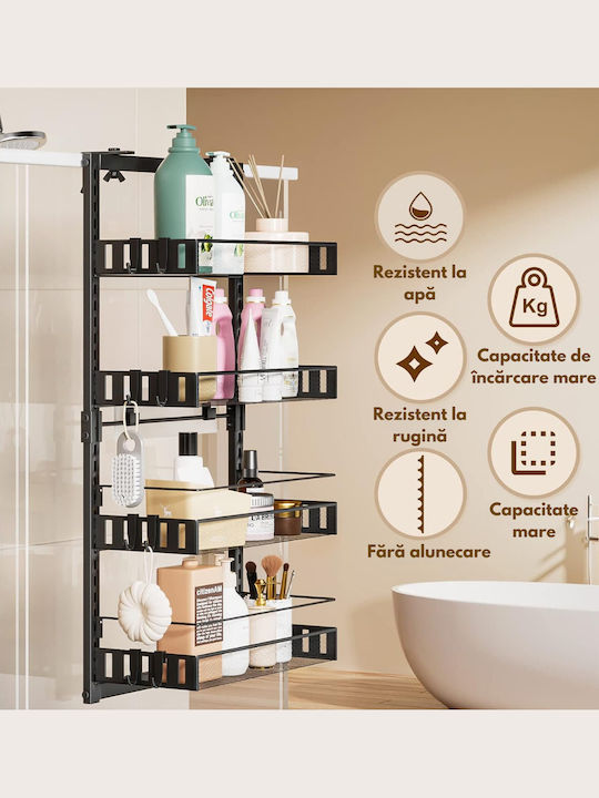 Inco Wall Mounted Bathroom Shelf Metallic with 4 Shelves 40x17x86cm Gray
