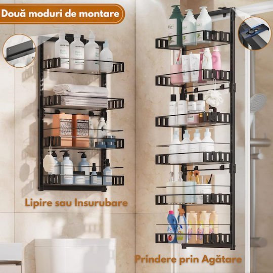 Inco Wall Mounted Bathroom Shelf Metallic with 4 Shelves 40x17x86cm Gray