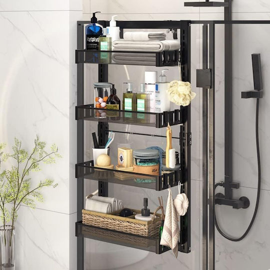 Inco Wall Mounted Bathroom Shelf Metallic with 4 Shelves 40x17x86cm Gray