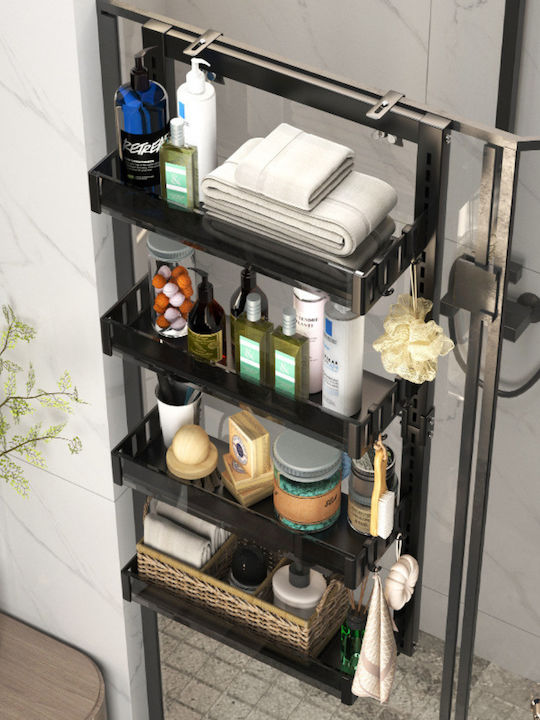 Inco Wall Mounted Bathroom Shelf Metallic with 4 Shelves 40x17x86cm Gray
