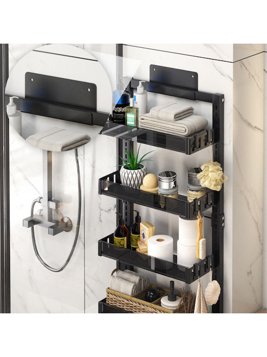 Inco Wall Mounted Bathroom Shelf Metallic with 4 Shelves 40x17x86cm Gray