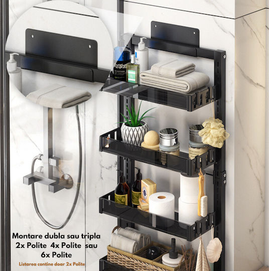 Inco Montat pe perete Raft Baie Metal 40x17x43cm Gri