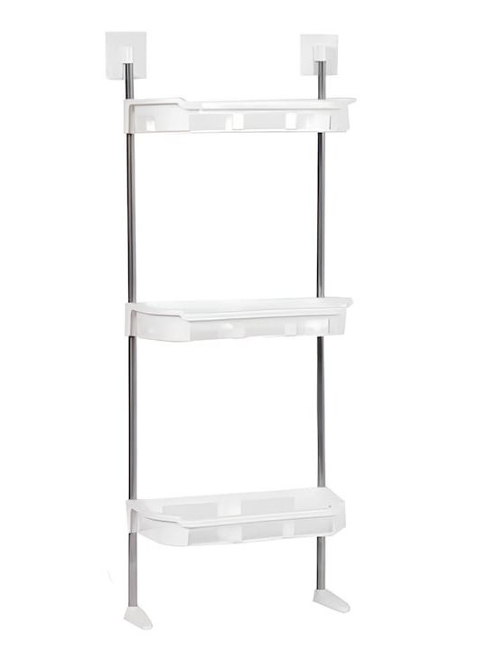 Επιτοίχια Ραφιέρα Μπάνιου Μεταλλική 30x14x88cm Λευκή