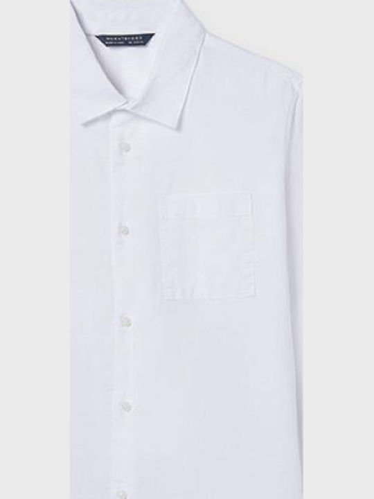 Kids One Color Long-Sleeved White Shirt