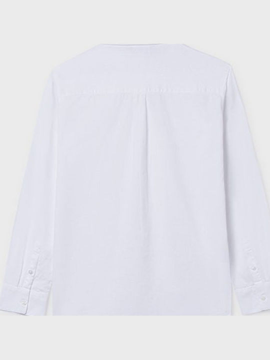 Kids One Color Long-Sleeved White Shirt