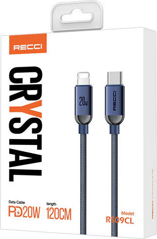 Recci Braided USB-C to Lightning Cable 30W Blue 1.2m (RS09CL)