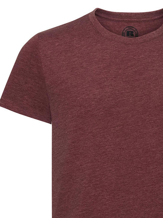 Russell Europe Ανδρικό Διαφημιστικό T-shirt Κοντομάνικο Maroon Marl