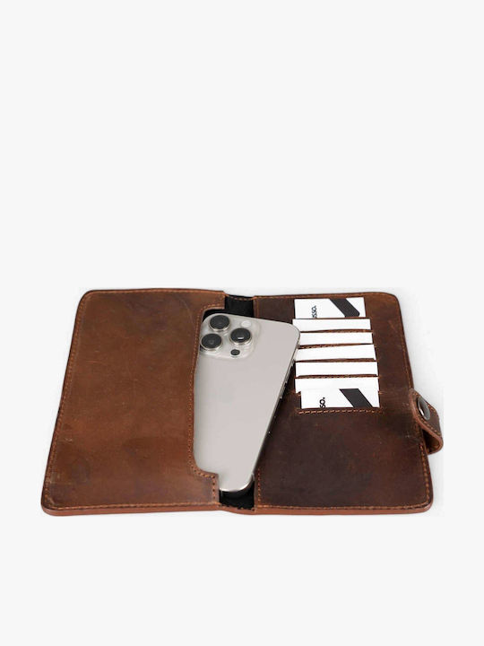 Leather Women's Wallet Travel Brown