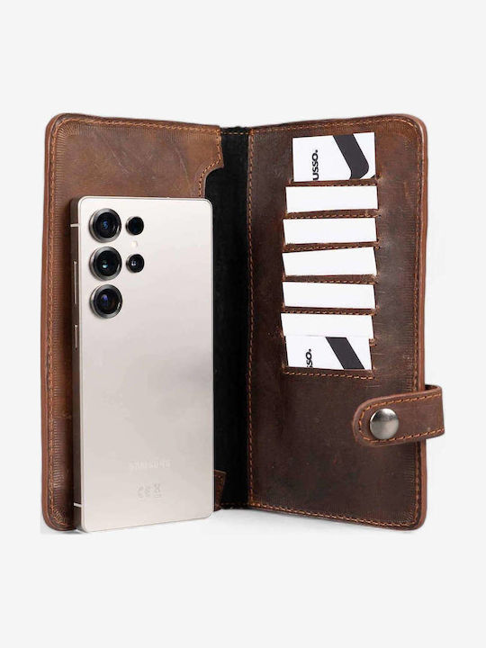 Leather Women's Wallet Travel Brown