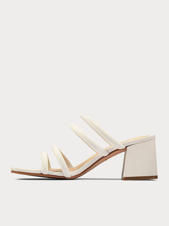 Sheer65 Leather Women's Sandals In White Colour