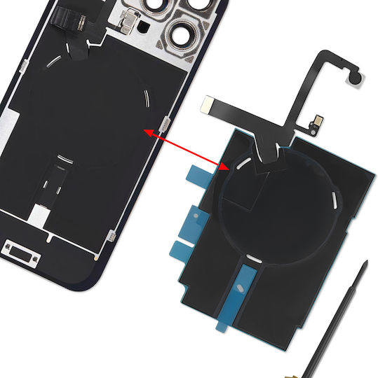Avizar Ersatzantenne Für Nfc Kabel + Induktionsladegerät Für iPhone 16 Pro Max Blau