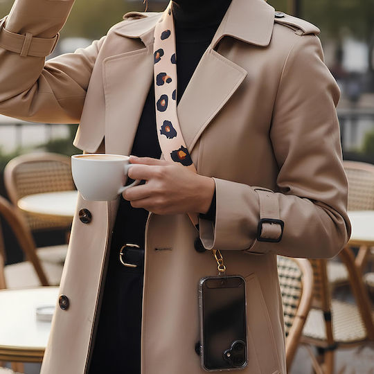 Force Case Removable Scarf Shoulder Strap Universal Smartphone Leopard Pattern Leopard