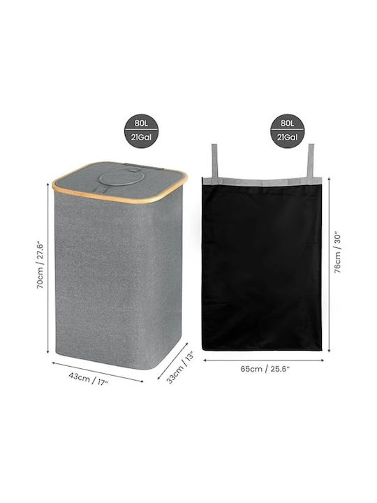 Belle Vous Coș de Reciclare Plastic Gri 80lt 1buc