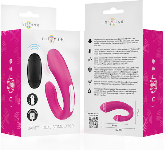 Intense Janet Dual Dublu Vibrator cu Telecomandă 10.2cm Roz