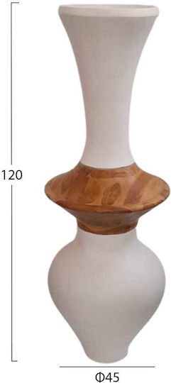 Βάζο Δαπέδου Τσιμεντένιο Λευκό