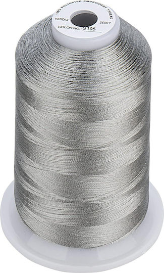 Embroidery Thread Set 3 Spools 5000 M Shades Gray