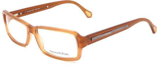 Zegna Ανδρικός Κοκκάλινος Σκελετός Γυαλιών Καφέ